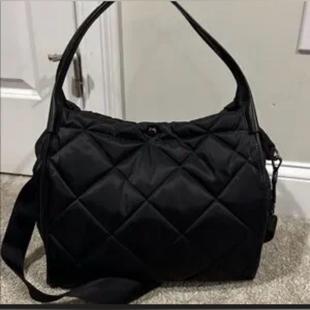 MZ Wallace Black Quilted Nylon Tote Shoulder Bag